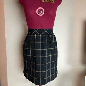 Madewell Windowpane Skirt, Black and Gold